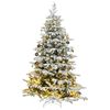 vidaXL Artificial Hinged Christmas Tree 300 LEDs & Ball Set 180 cm