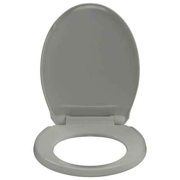 vidaXL Soft-Close Toilet Seat Quick Release Grey Oval