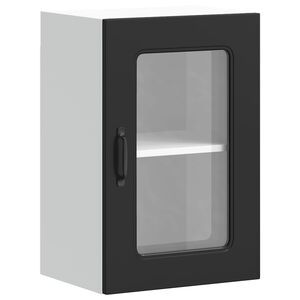 vidaXL Kitchen Wall Cabinet with Glass Door Kalmar Black Engineered Wood