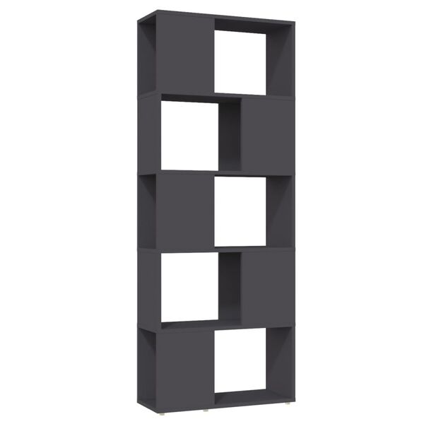 vidaXL Book Cabinet Room Divider Grey 60x24x155 cm Engineered Wood