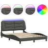 vidaXL Bed Frame with LED without Mattress "Hvar" Dark Grey 137x190 cm Fabric