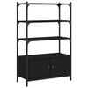 vidaXL Bookcase 3-Tier Black 70x30x109.5 cm Engineered Wood