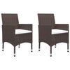 vidaXL 3 Piece Garden Bistro Set Poly Rattan and Tempered Glass Brown