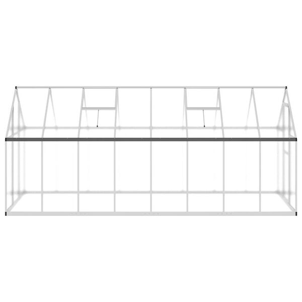 vidaXL Greenhouse with Base Frame Silver 445x169x195 cm Aluminium