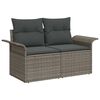 vidaXL Garden Sofa Set with Cushion 8 pcs Grey Poly rattan