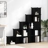 vidaXL Storage Cube Organiser with 15 Cubes Black PP