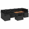 vidaXL Garden Sofa Set 8 pcs Black