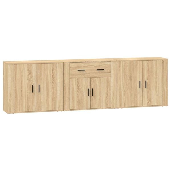 vidaXL Sideboards 3 pcs Sonoma Oak Engineered Wood