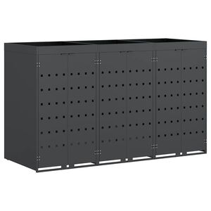 vidaXL Wheelie Bin Storage for 3 Bins Anthracite 204 x 77.5 x 121.5 cm