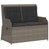 vidaXL 3 Piece Garden Lounge Set with Cushions Grey Poly Rattan