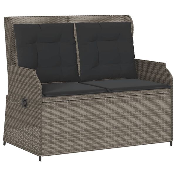 vidaXL 3 Piece Garden Lounge Set with Cushions Grey Poly Rattan