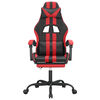 vidaXL Swivel Gaming Chair with Footrest Black&Red Faux Leather