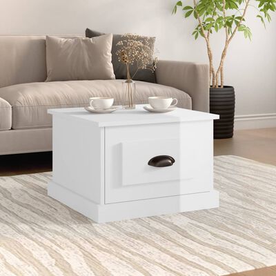 vidaXL Coffee Table High Gloss White 50x50x35 cm Engineered Wood