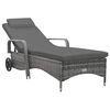 vidaXL Sun Lounger with Wheels Poly Rattan Anthracite