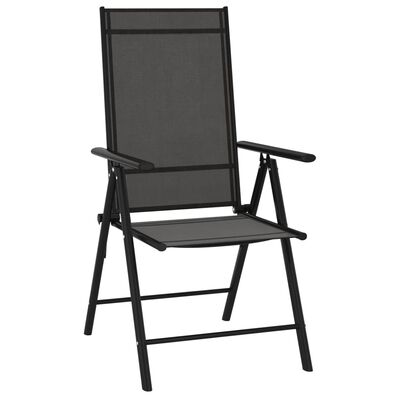 vidaXL Folding Garden Chairs 6 pcs Textilene Black