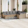 vidaXL 10 Piece Garden Sofa Set with Cushions Mix Beige Poly Rattan