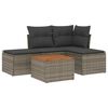 vidaXL 5 Piece Garden Sofa Set with Cushions Grey Poly Rattan