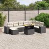 vidaXL 9 Piece Garden Sofa Set with Cushions Black Poly Rattan
