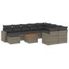 vidaXL 11 Piece Garden Sofa Set with Cushions Grey Poly Rattan