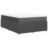 vidaXL Box Spring Bed with Mattress Black Queen Fabric