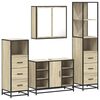 vidaXL 4 Piece Bathroom Furniture Set Sonoma Oak Engineered Wood