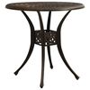 vidaXL Garden Table | Bronze | Cast Aluminium | Medium | Decorative Inlays