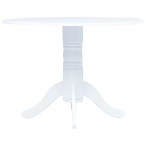 vidaXL Dining Table | white | solid rubber wood frame, MDF top | Medium