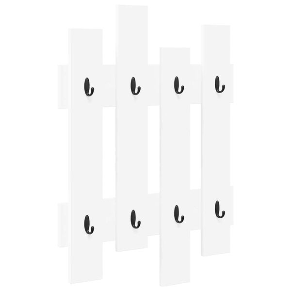 vidaXL Wall-Mounted Coat Rack White 60 x 3 x 82 cm Engineered wood