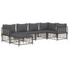 vidaXL 6 Piece Garden Lounge Set with Cushions Anthracite Poly Rattan