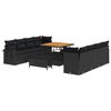vidaXL Garden Sofa Set Black Poly Rattan