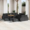 vidaXL Garden Sofa Set Height-Adjustable 13 pcs Black Poly Rattan