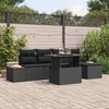 vidaXL Garden Sofa Set with Storage 6 pcs Black Poly rattan