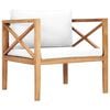vidaXL 12 Piece Garden Lounge Set with Cream Cushions Solid Teak Wood