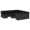 vidaXL 13 Piece Garden Sofa Set with Cushions Black Poly Rattan