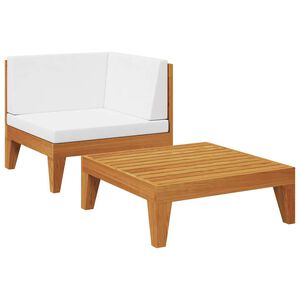 vidaXL 2 Piece Garden Lounge Set with Cushions Solid Acacia Wood
