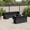 vidaXL 11 Piece Garden Sofa Set with Cushions Black Poly Rattan