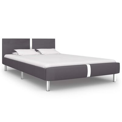 vidaXL Bed Frame Grey Faux Leather King Size