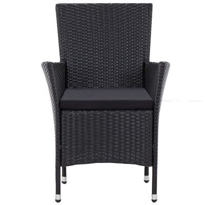 vidaXL Garden Chairs 2 pcs Black Poly Rattan