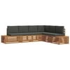 vidaXL 6 pcs Outdoor Sofa Set Solid Acacia Wood and Polyester