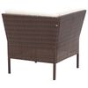 vidaXL 8 Piece Garden Lounge Set with Cushions Poly Rattan Brown