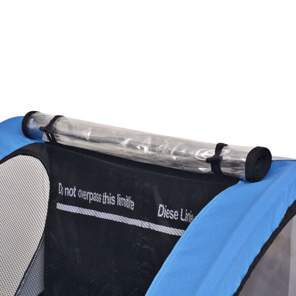 vidaXL Bike Trailer Grey and Blue 30 kg