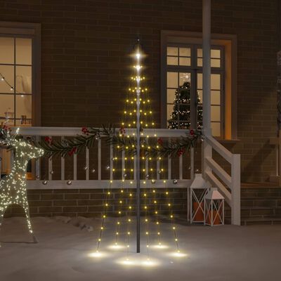 vidaXL Christmas Tree on Flagpole Warm White 108 LEDs 180 cm