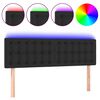 vidaXL LED Headboard Black 144x5x78/88 cm Faux Leather