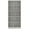 vidaXL 5-Tier Book Cabinet Concrete Grey 80x24x175 cm Engineered Wood