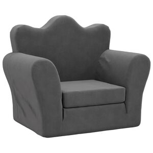 vidaXL Kids' Sofa Bed Anthracite Soft Plush