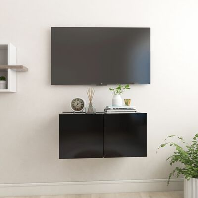 vidaXL Hanging TV Cabinet Black 60x30x30 cm