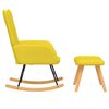 vidaXL Rocking Chair with a Stool Mustard Yellow Fabric