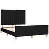 vidaXL Bed Frame without Mattress Black 137x187 cm Double Fabric