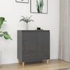 vidaXL Sideboard&Solid Wood Legs High Gloss Grey 60x35x70 cm Engineered Wood