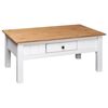 vidaXL Coffee Table White 100x60x43.5 cm Solid Pine Wood Panama Range